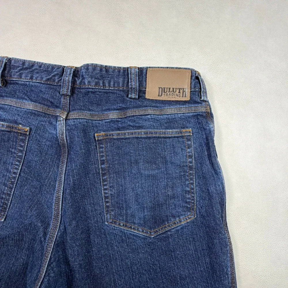 Duluth Trading Co Flex Ballroom Jeans Mens 36x32 Dark Wash Straight Leg Denim